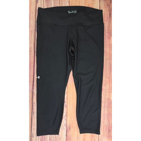 Under Armour HeatGear Compression Cropped Leggings XXL Black - Picture 1 of 7